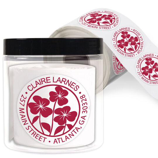 Garden of Pansies Round Addres Labels